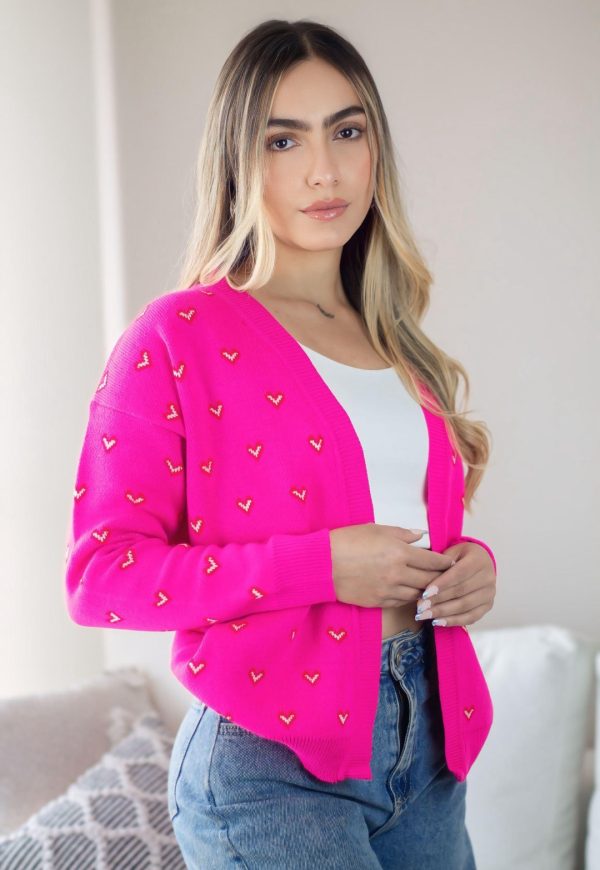 Cardigan mini corazón, talla única